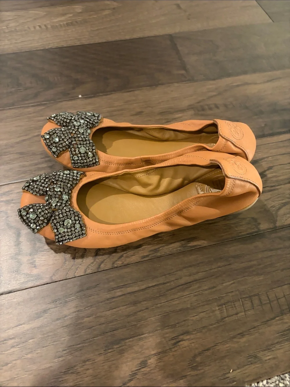 Tory Burch Eddie Camel Ballet Flats Sz 7.5